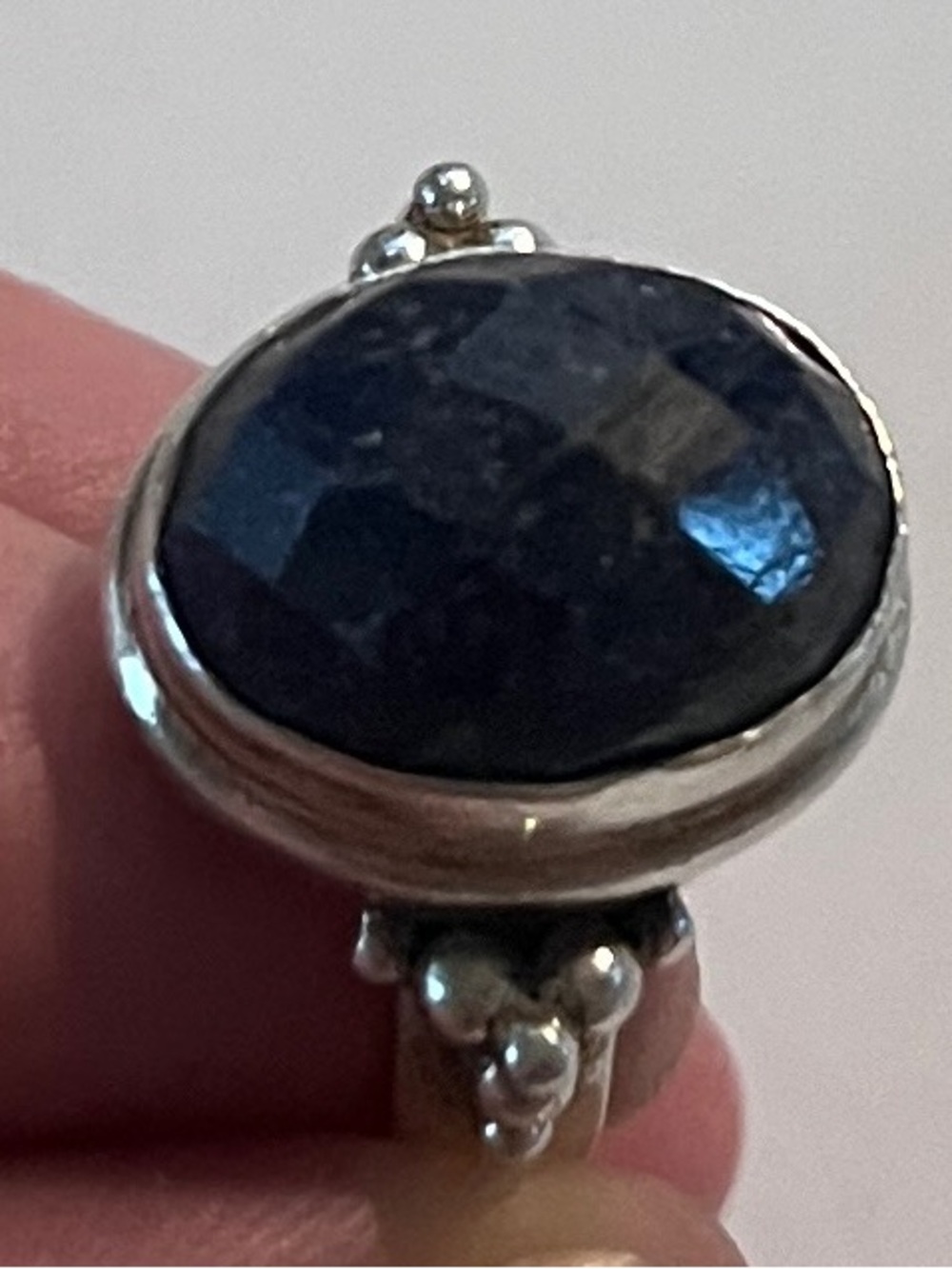 Ross-Simons Sterling Silver Ring with Rough Sapphire 8